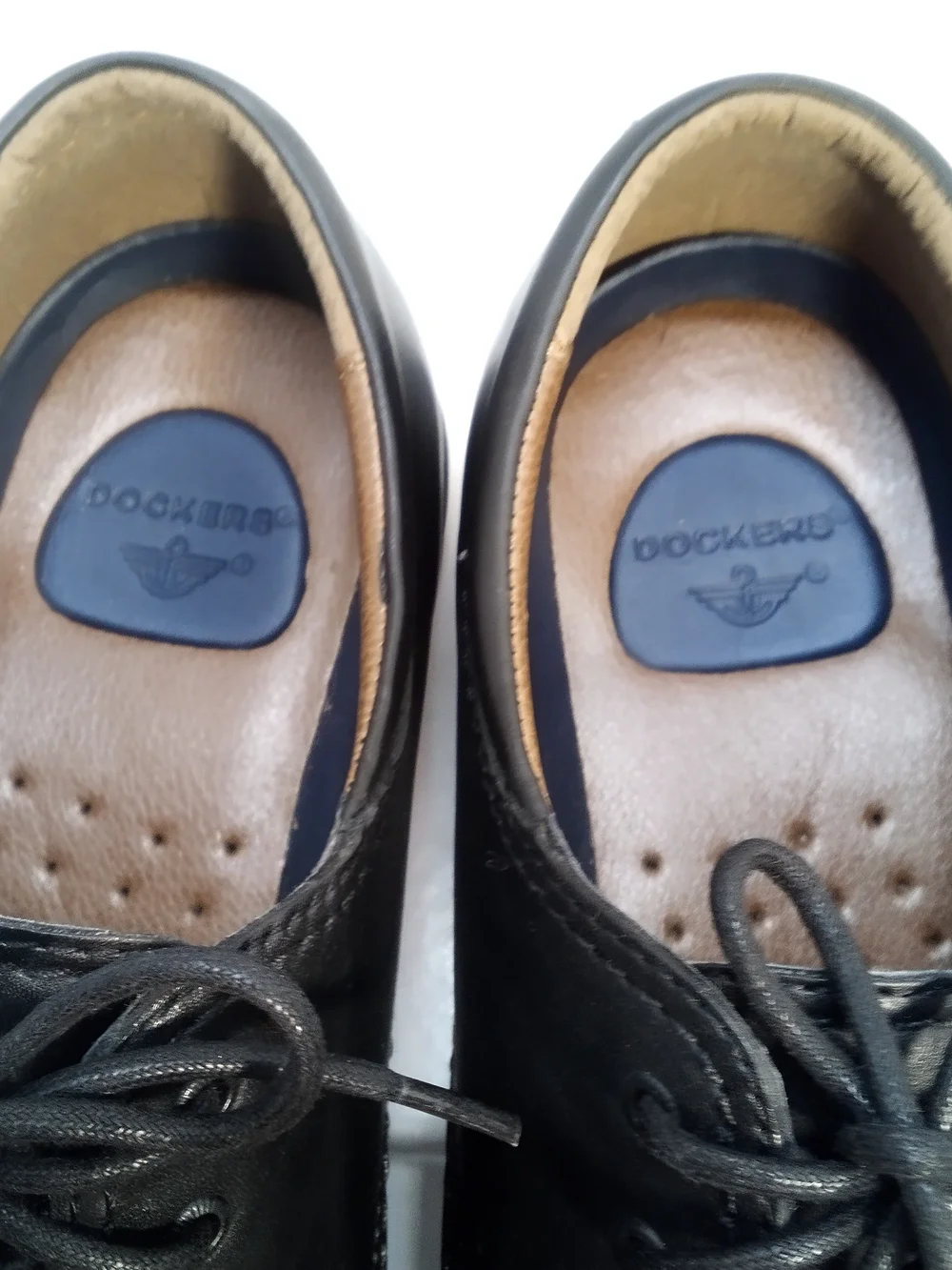 Dockers Black Cap-Toe Leather Derby Shoes Men's 11W